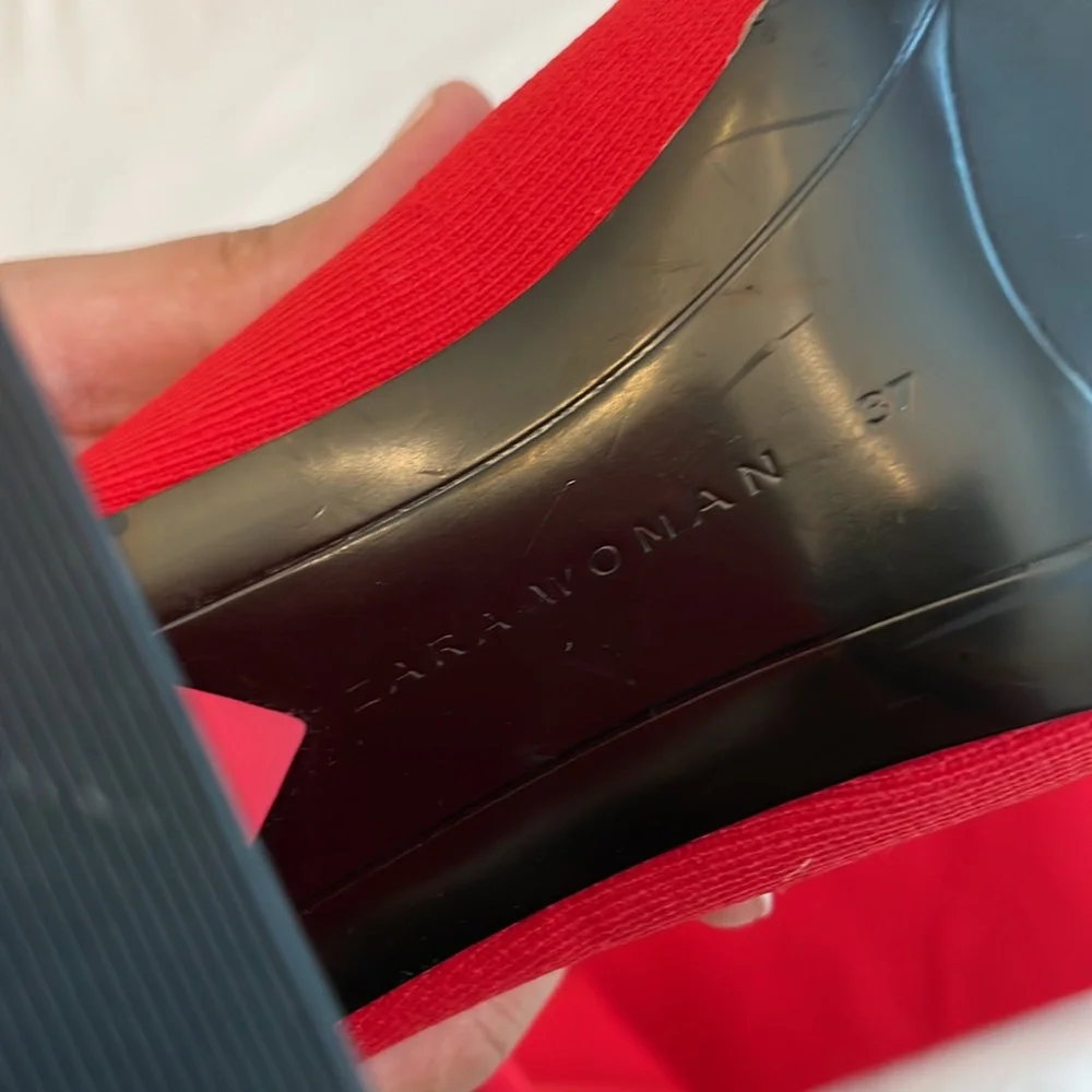 NWOB Zara red sock boots - Picture 8 of 10